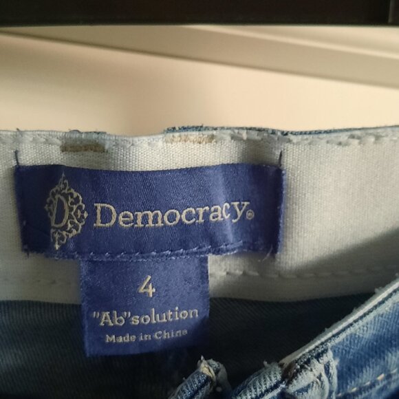 Democracy Jeans Womens 4 Ab Solution Girlfriend Mid Rise Raw Hem Slouchy Shaping - Picture 6 of 11